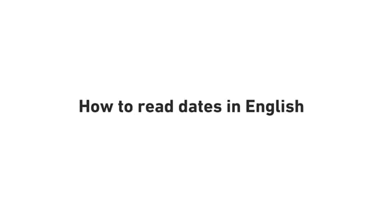 How to say the DATE in English