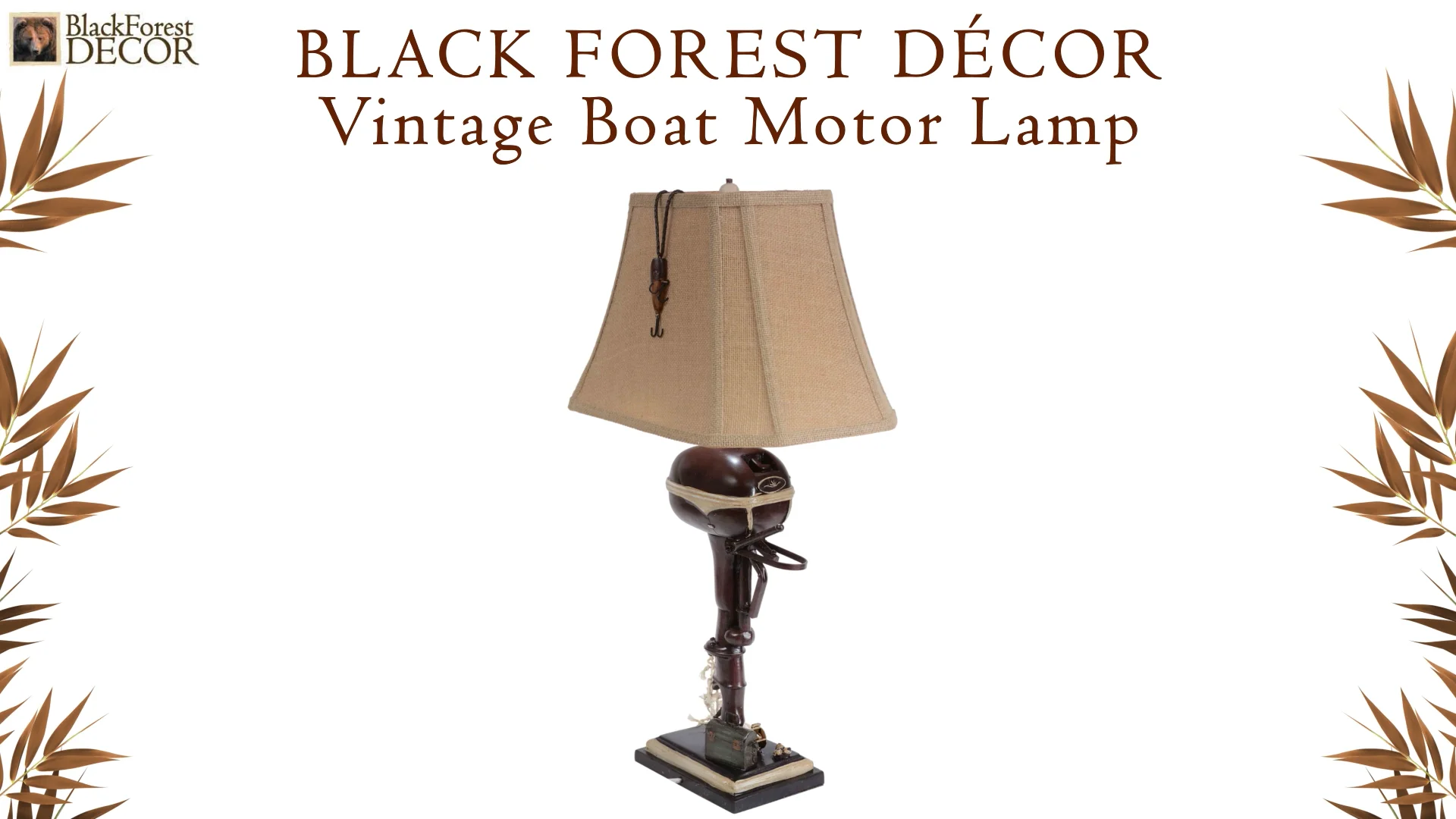 Vintage Boat Motor Lamp | Black Forest Decor