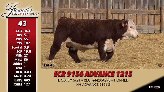 Lot #43 - ECR 9156 ADVANCE 1215