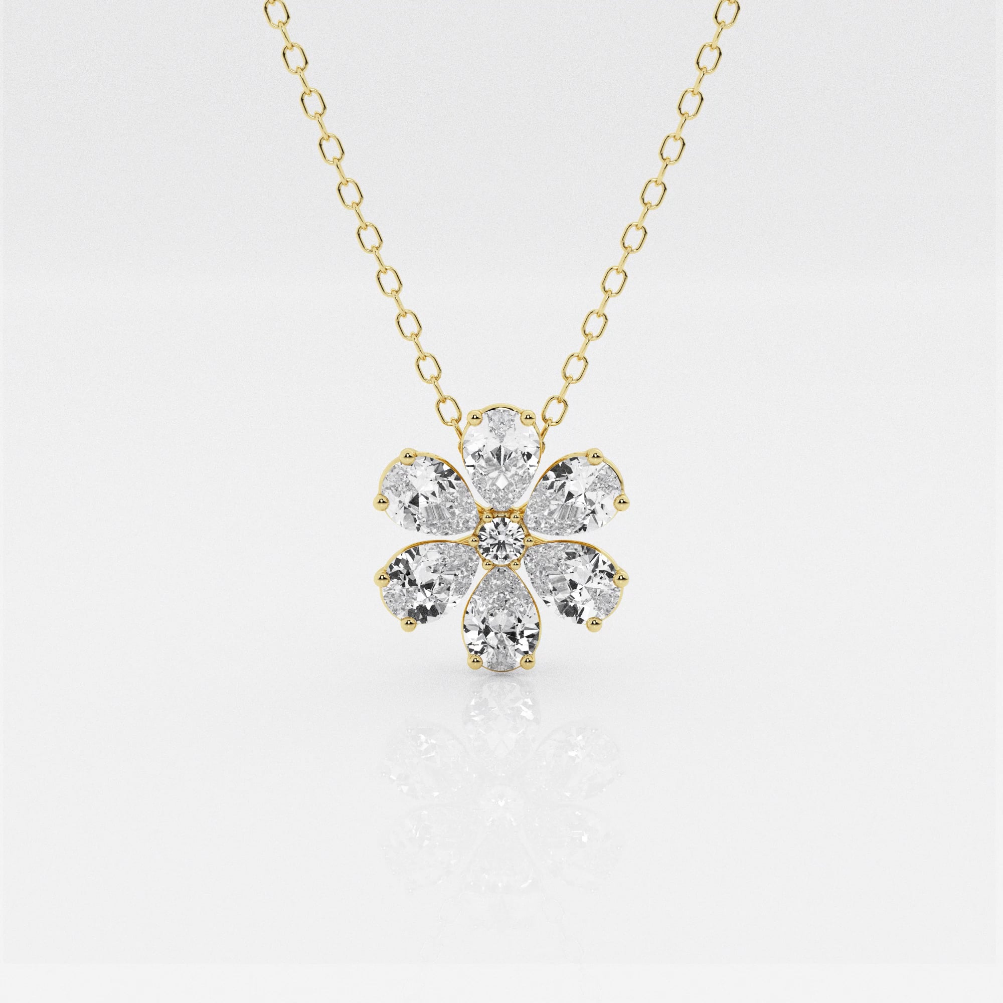 product video for Badgley Mischka 7/8 ctw Pear and Round Lab Grown Diamond Flower Fashion Pendant with Adjustable Chain
