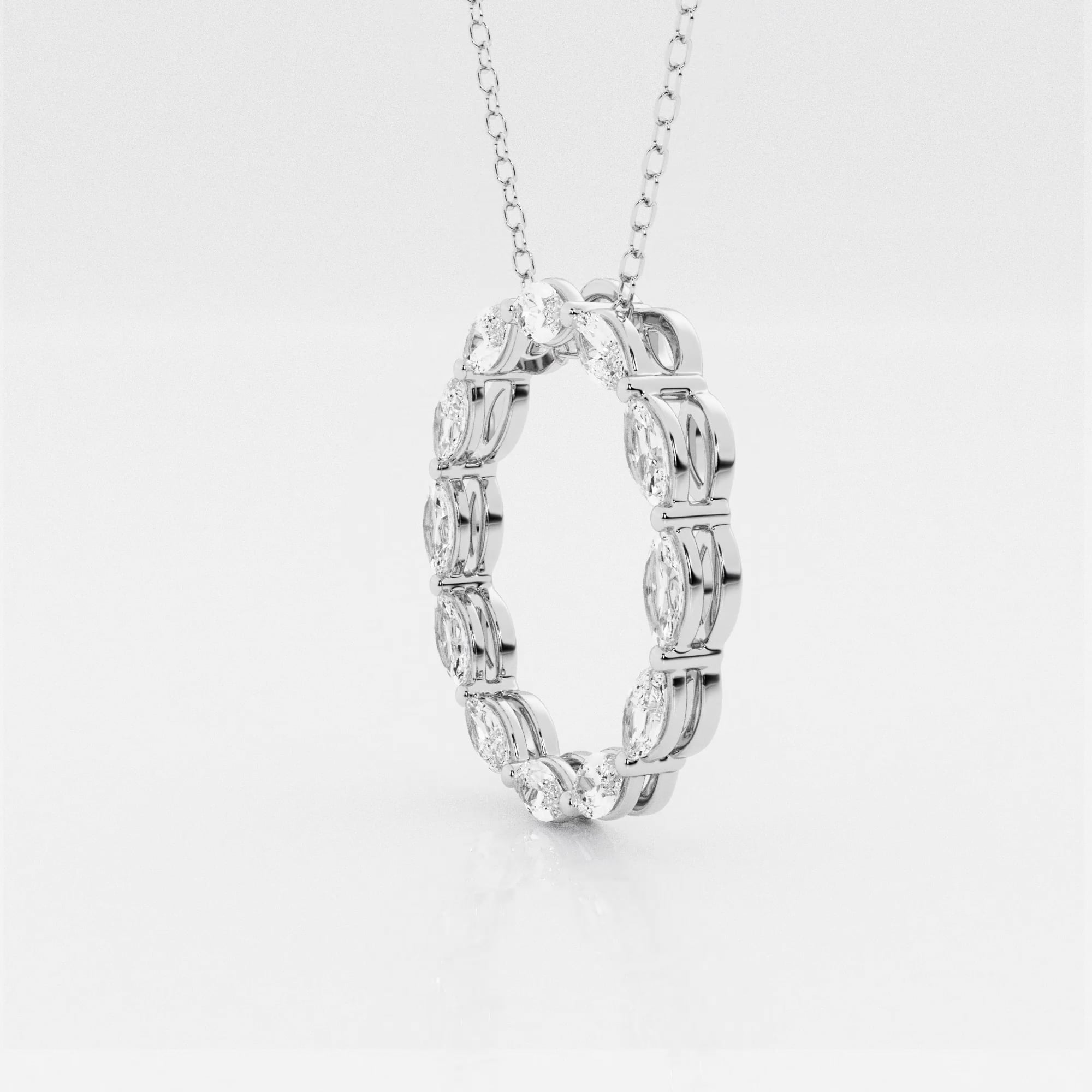 product video for 1 ctw Marquise Lab Grown Diamond Circle Fashion Pendant with Adjustable Chain