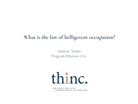 What is the law of belligerent occupation