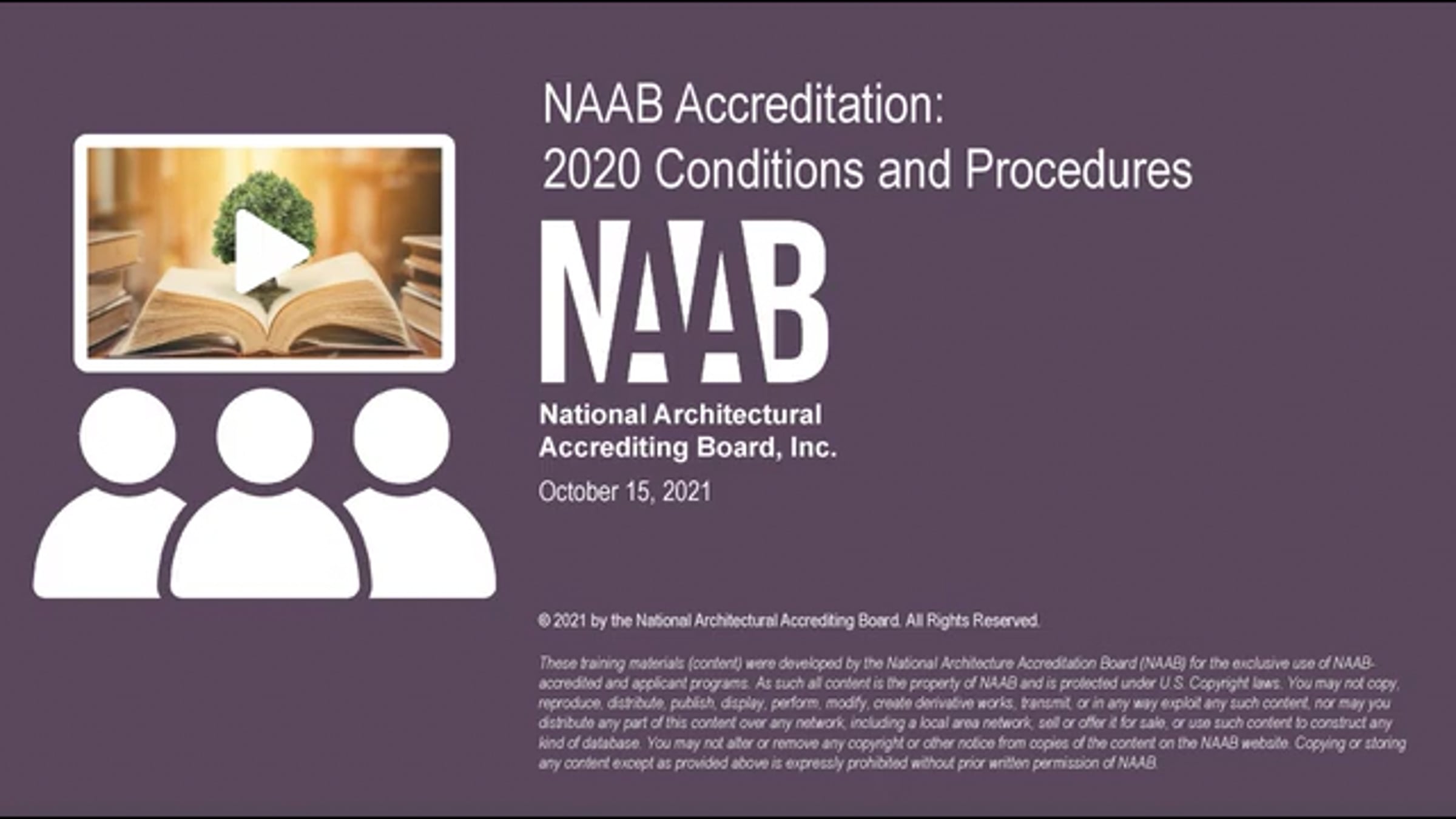 NAAB Accreditation: 2020 Conditions and Procedures | Videos & Movies on ...