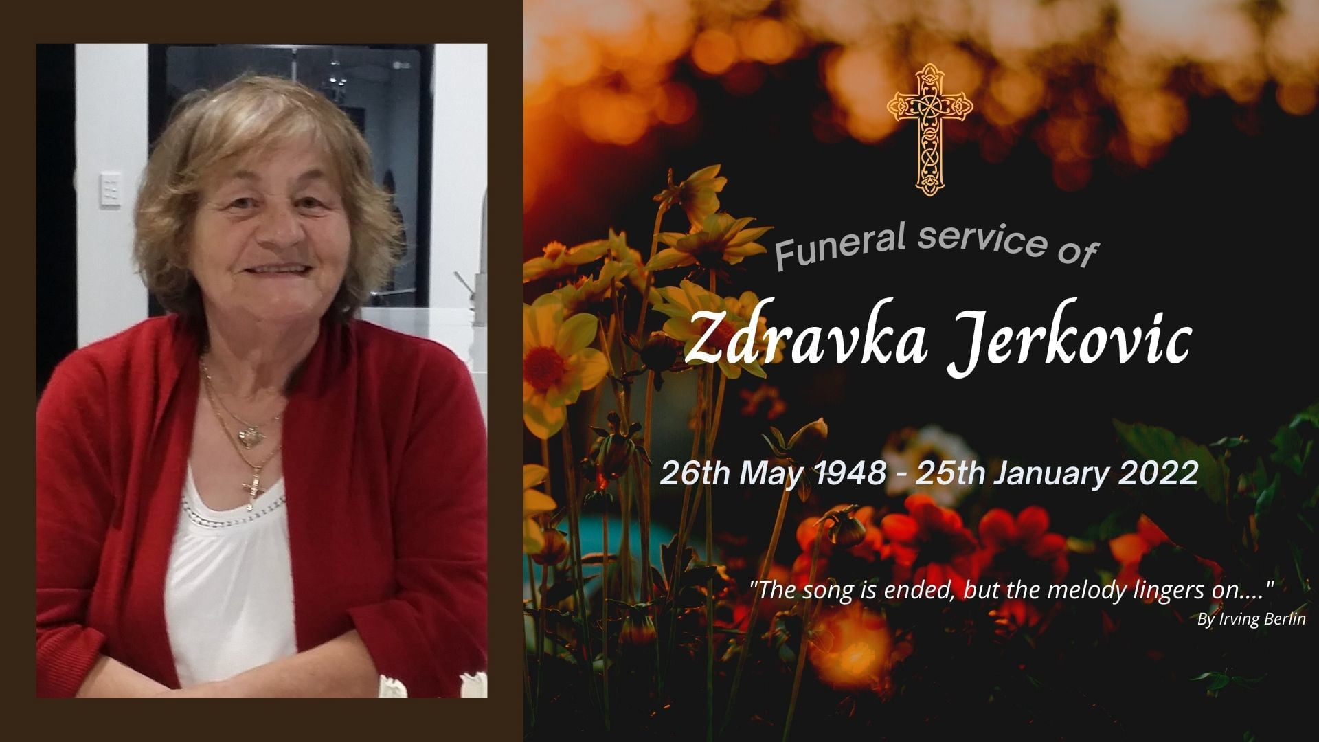 Funeral service of Zdravka Jerkovic