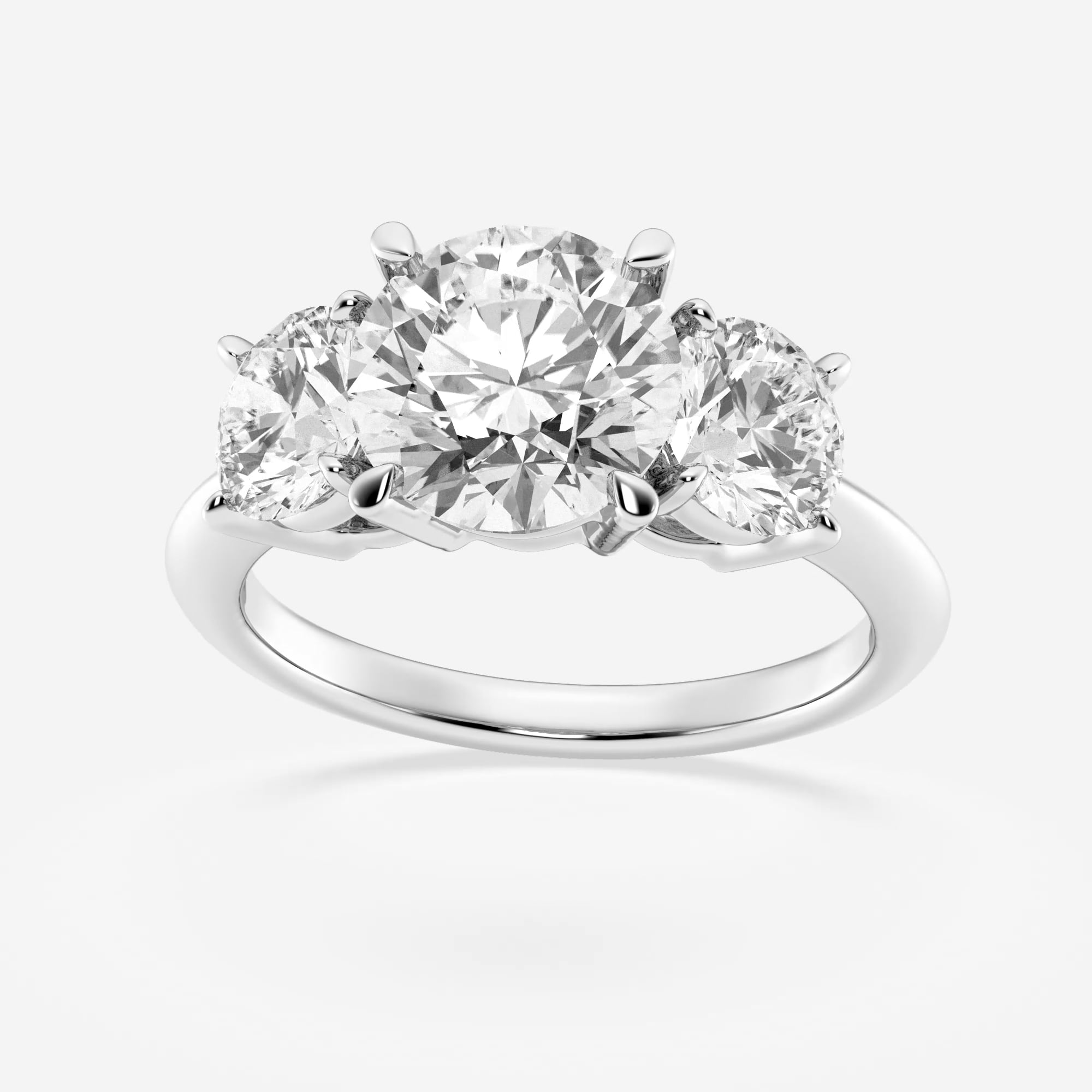 product video for 4 ctw Round Lab Grown Diamond Three-Stone Ring
