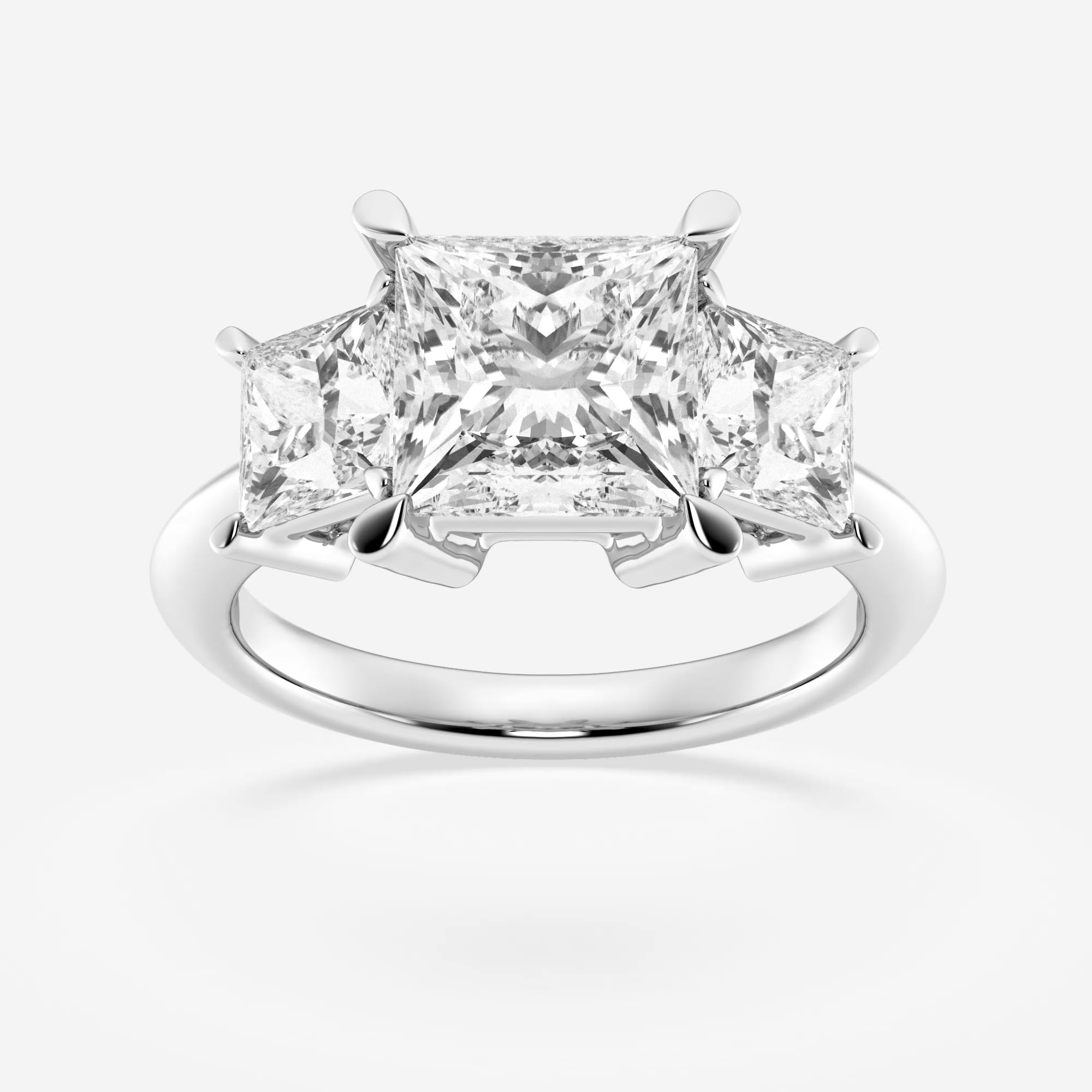 Athena 4 ctw Princess Lab Grown Diamond Three-Stone Ring 18K
