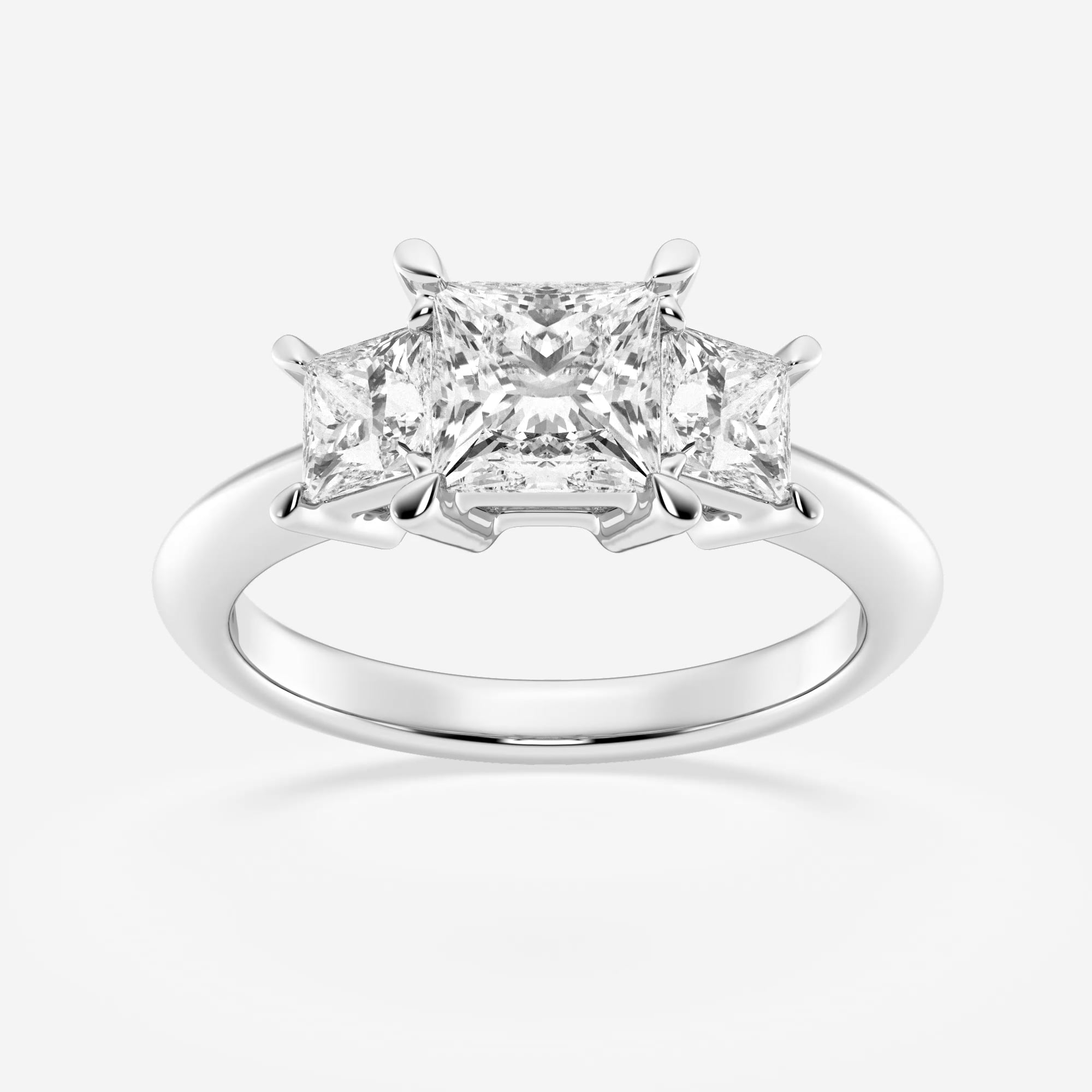 product video for 2 ctw Princess Lab Grown Diamond Three-Stone Ring