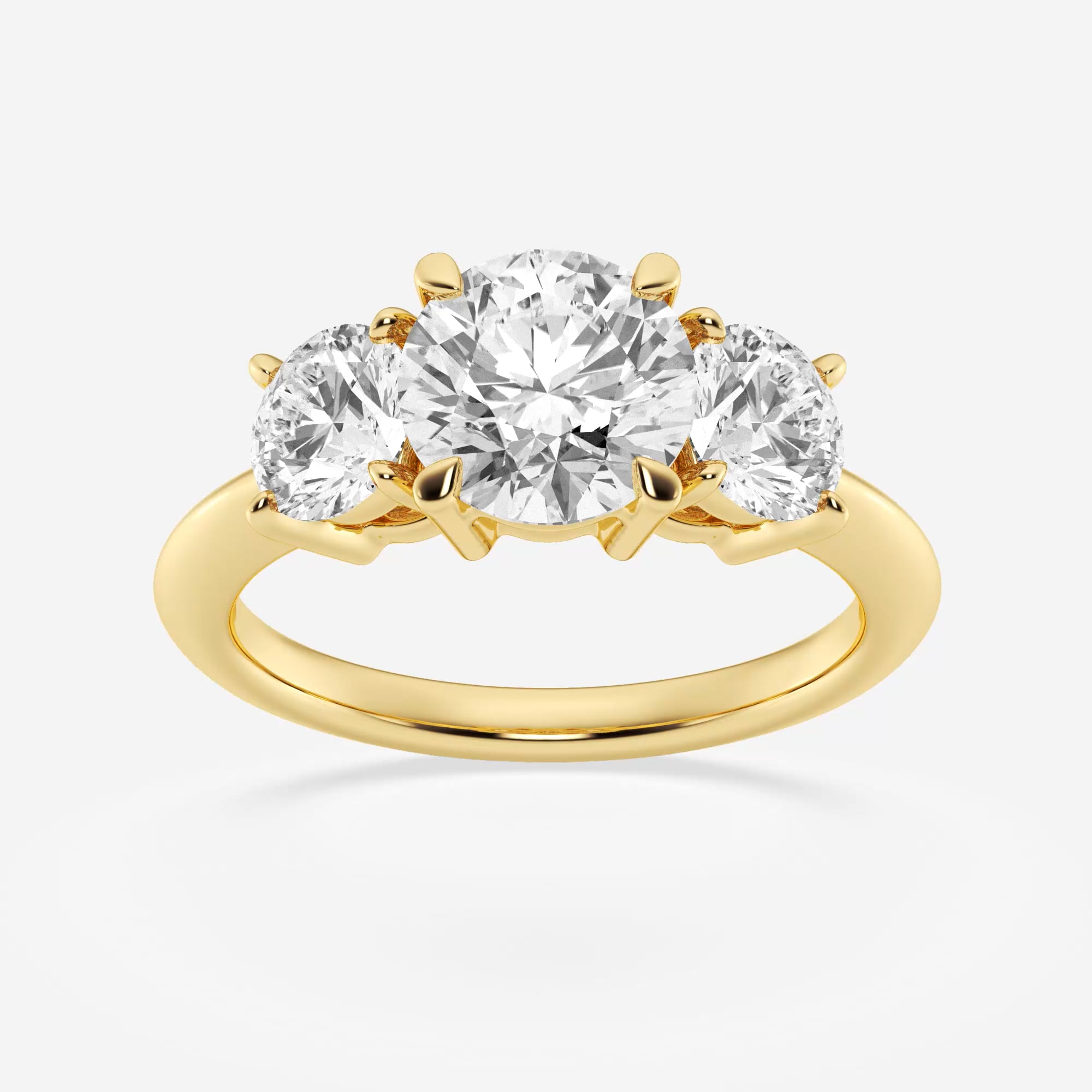 3 1/5 ctw Round Lab Grown Diamond Three-Stone Ring