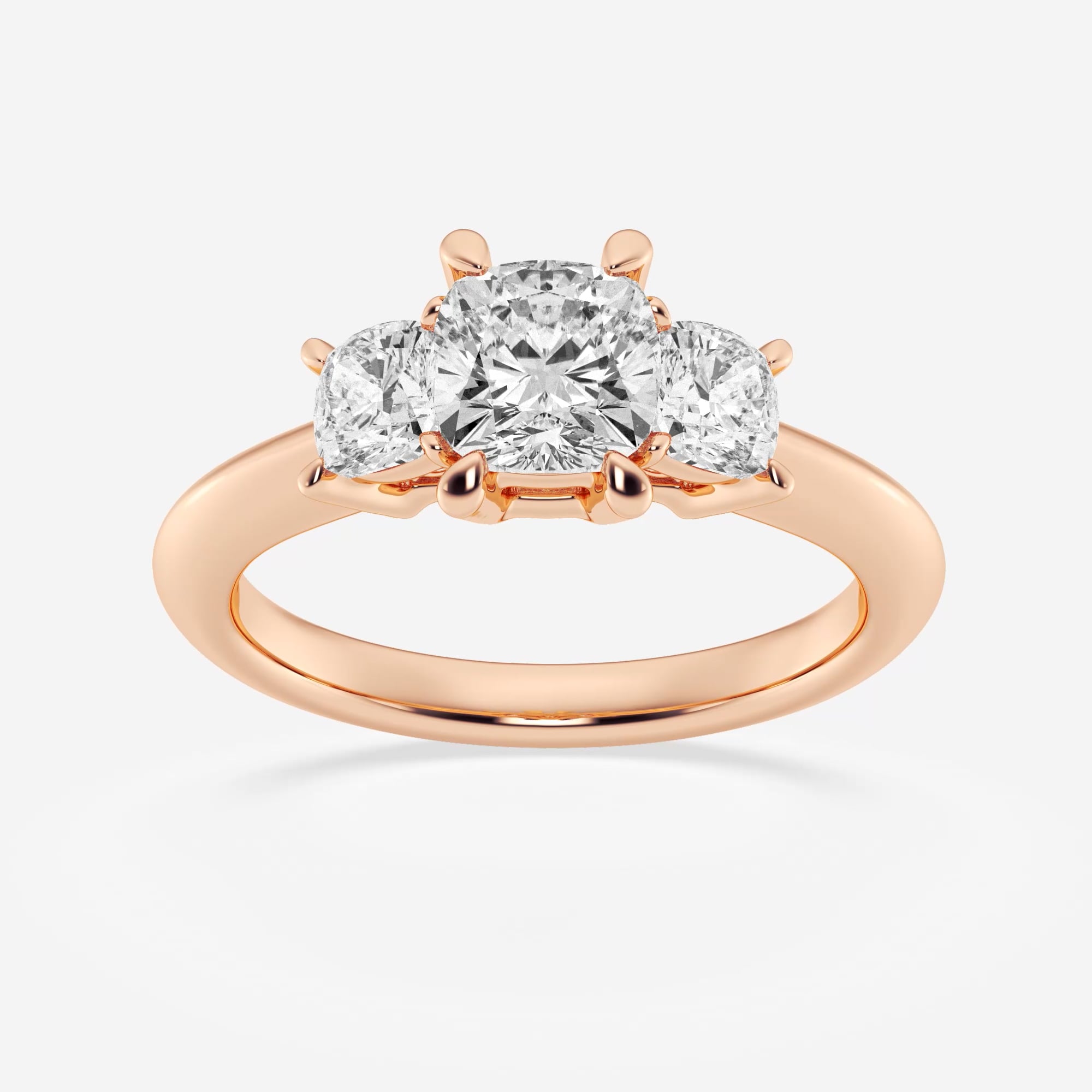 product video for 2 ctw Cushion Lab Grown Diamond Three-Stone Ring