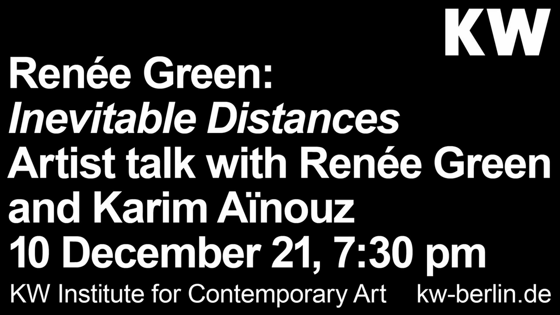 Artist Talk with Renée Green & Karim Aïnouz