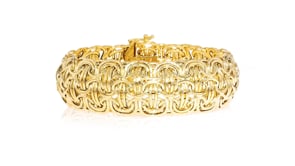 Italian 14kt Yellow Gold Domed Byzantine Link Bracelet