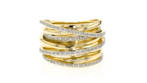 25 ct. t.w. Diamond Highway Ring in 18kt Gold Over Sterling Silver