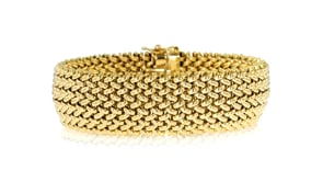 Italian 14kt Yellow Gold Wide Riso Link Bracelet