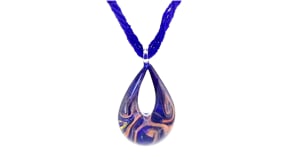 Italian Blue Murano Pendant Necklace in 18kt Gold Over Sterling