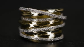 25 ct. t.w. Diamond Highway Ring in 18kt Gold Over Sterling