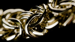 Italian 18kt Yellow Gold Graduated Byzantine Necklace