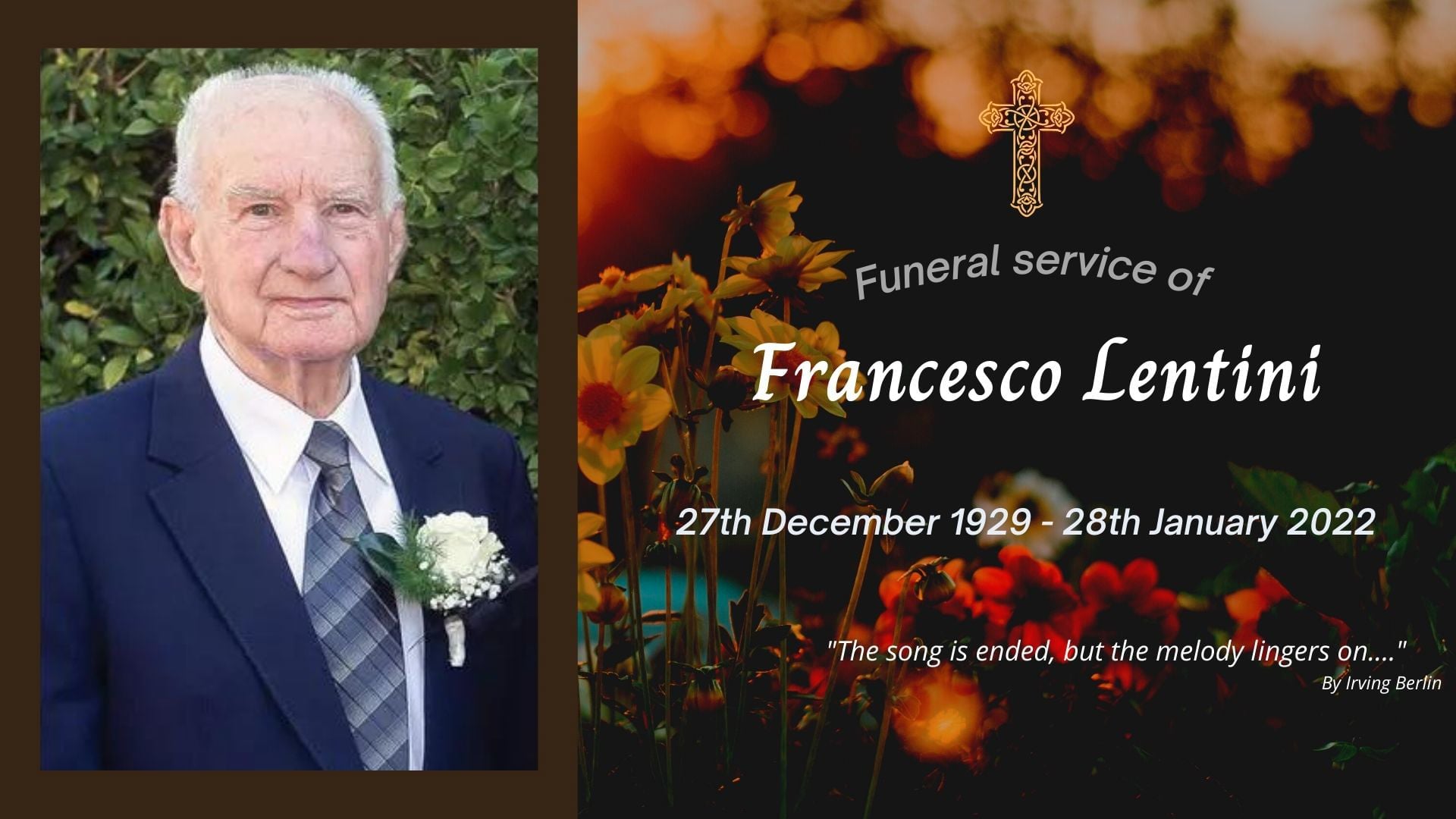 Funeral service of the late Francesco Lentini
