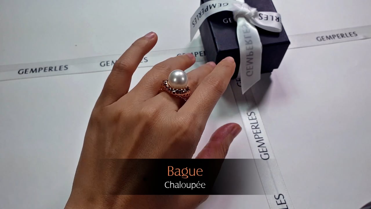 Bague Chaloupée - Or Rose & Perle des Mers du Sud | Gemperles