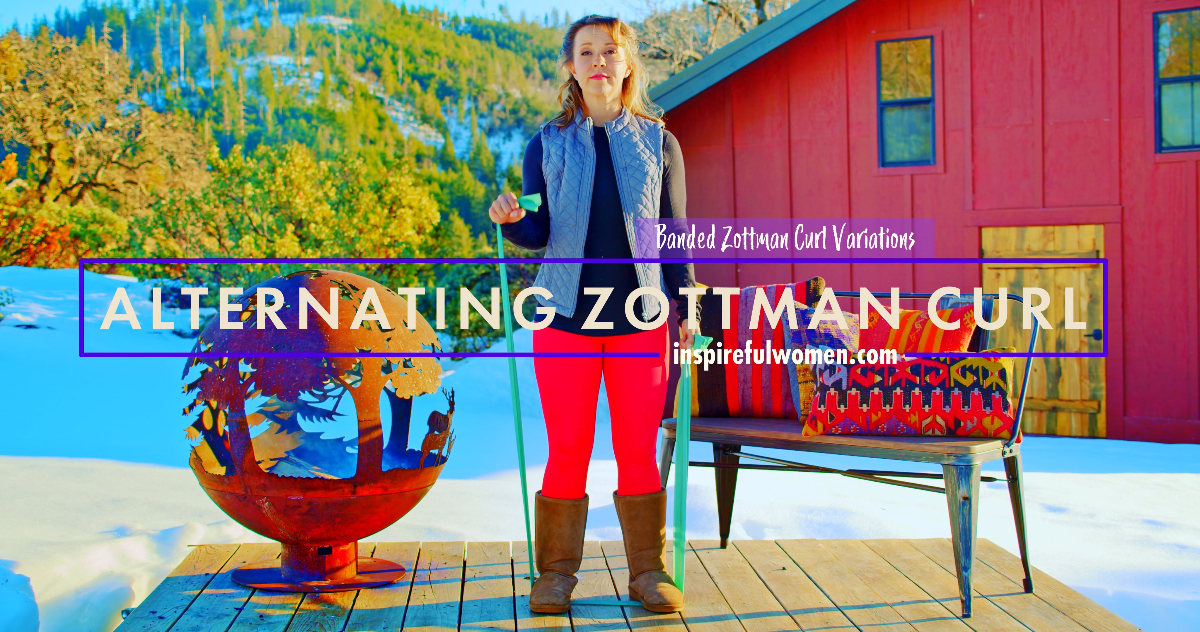 Alternating Banded Zottman Curl Exercise Resistance Band Theraband