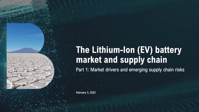 The Lithium-Ion EV battery market: part one – market drivers and emerging supply chain risks