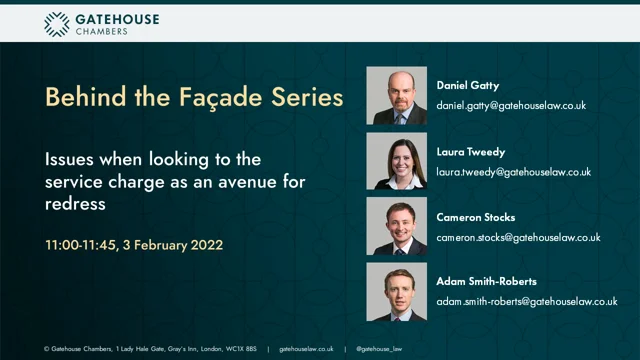 Behind the Façade Webinar: Issues when looking to the service charge as an  avenue for redress