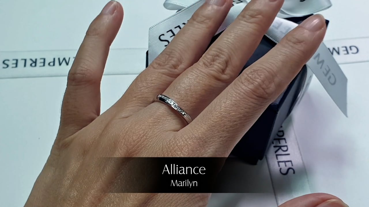 Fede Nuziale Marilyn - Oro Bianco & Diamanti | Gemperles
