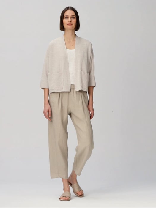 Organic Linen Cotton Seed Cardigan | EILEEN FISHER