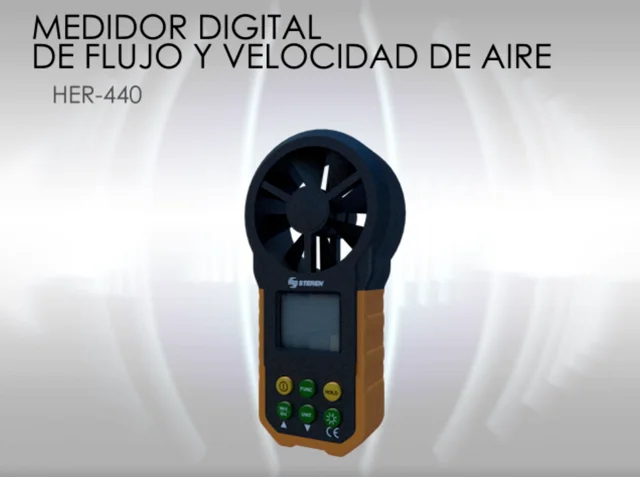 Medidor digital de velocidad de aire (anemómetro) Stere