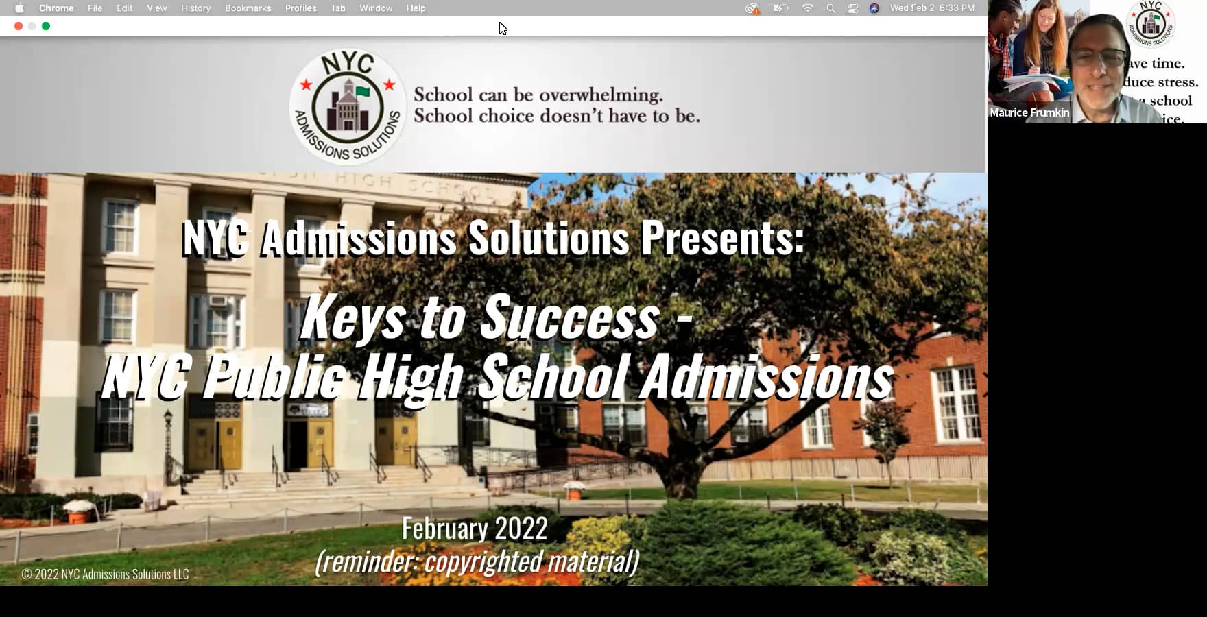 NYC Public High School Admissions Keys to Success Winter 2022 on Vimeo