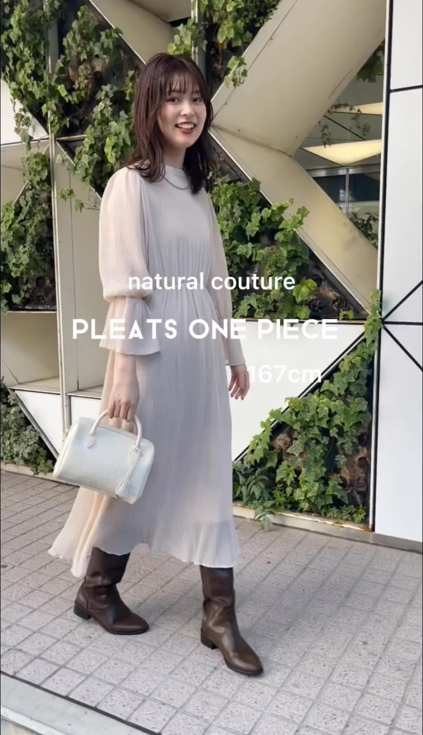 前後2WAYで着用可能！大人ニュアンスな総プリーツおしゃれワンピース