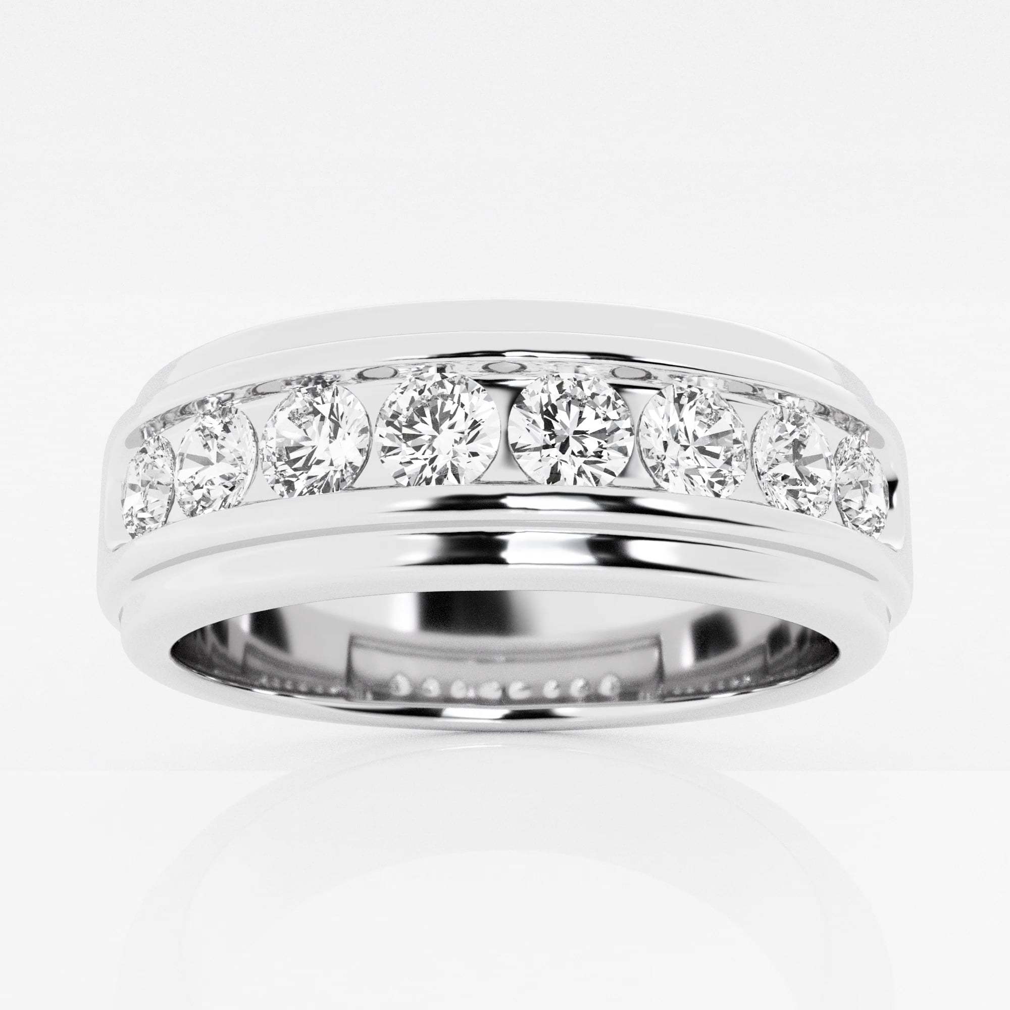 Diamond Channel Set Wedding Band Ring For Men In 14kt. White Gold (1.05ct.)