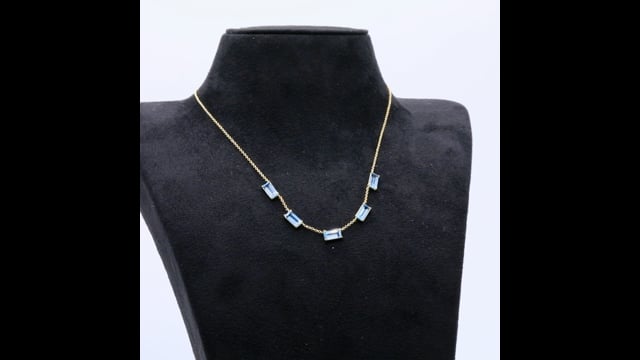 Colar em Ouro Amarelo com 5 Baguetes de Topázio da Coleção Victória Zanon