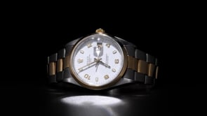 Pre-Owned Rolex Womens 34mm Automatic Stainless Steel and 18kt Yellow Gold Watch