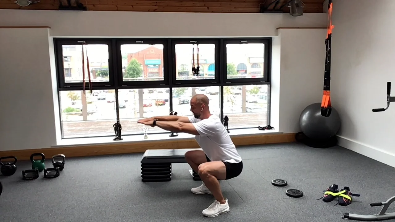 Instructioal exercise video landing page on Vimeo