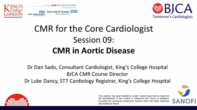 BJCA CMR Session 9 - Aortic Disease
