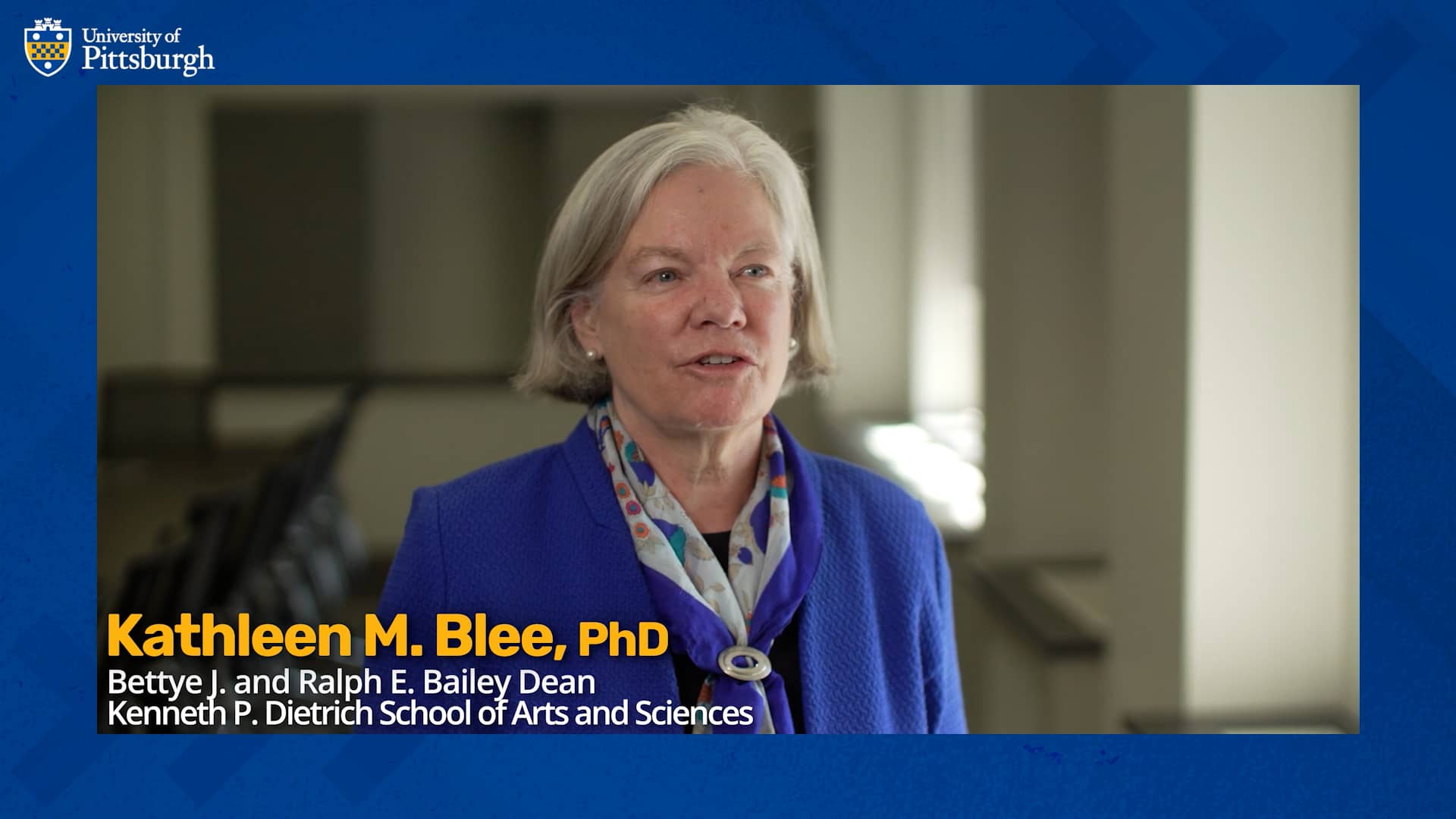 Kathleen M. Blee Dean, Dietrich School of Arts and Sciences on Vimeo