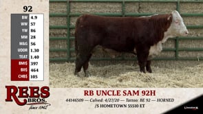 Lot #92 - RB UNCLE SAM 92H