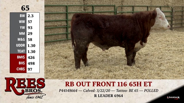 Lot #65 - RB OUT FRONT 116 65H ET