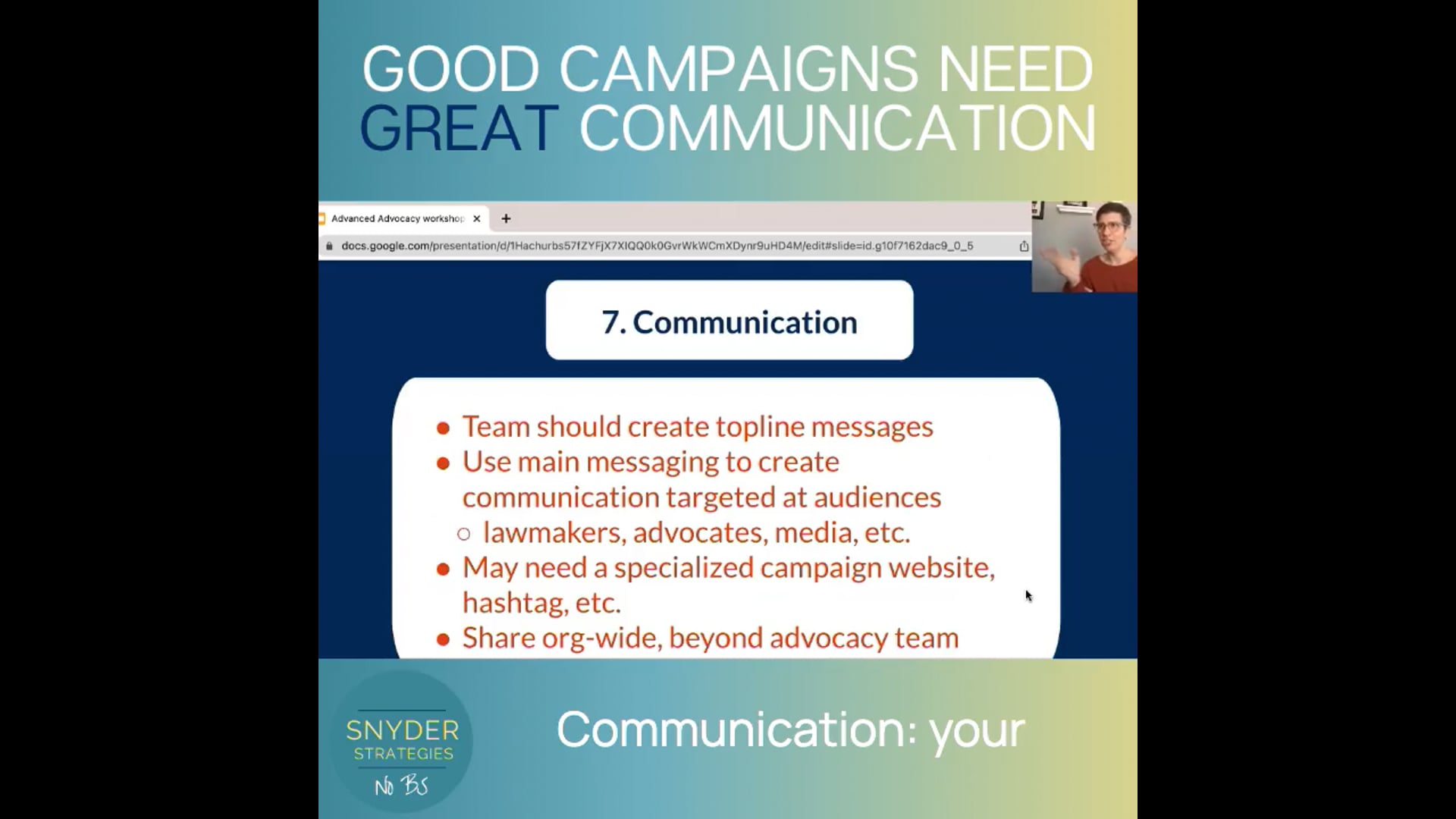 Good Campaigns Need Great Communication