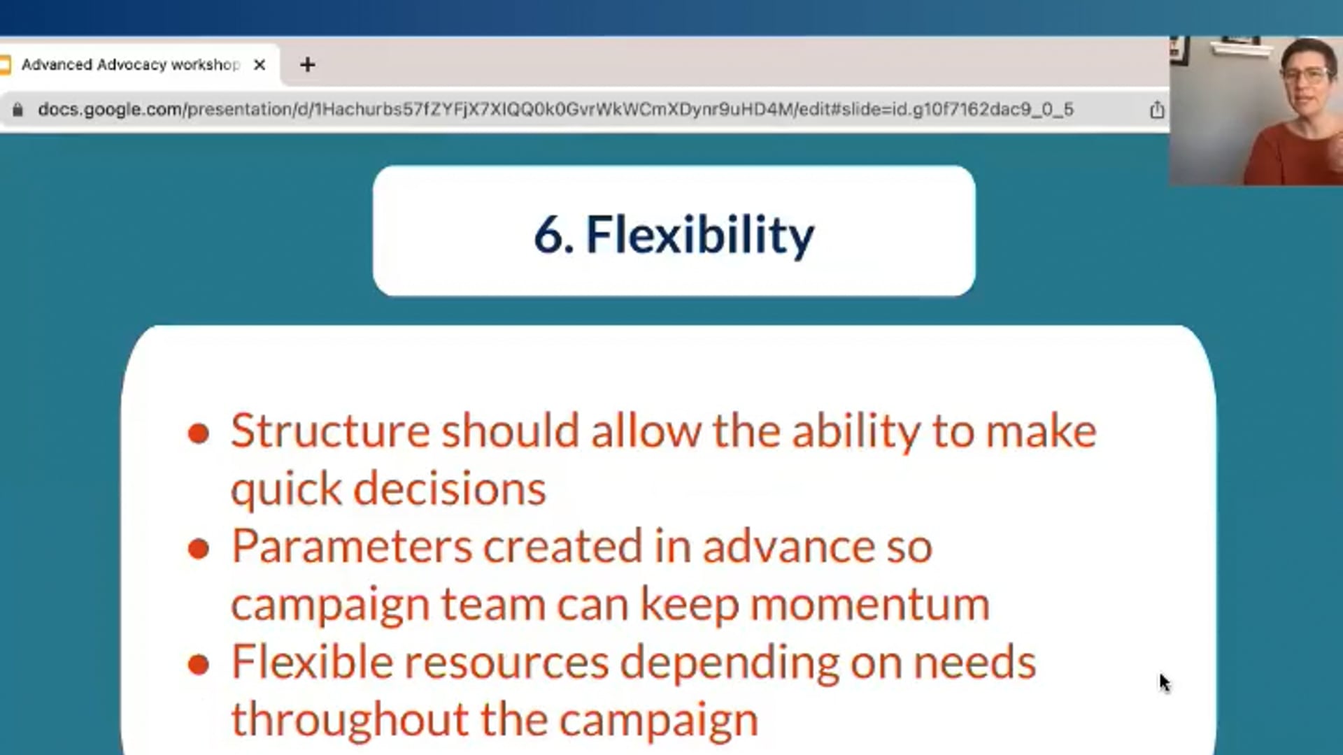 Flexibility is Essential for Advocacy Success