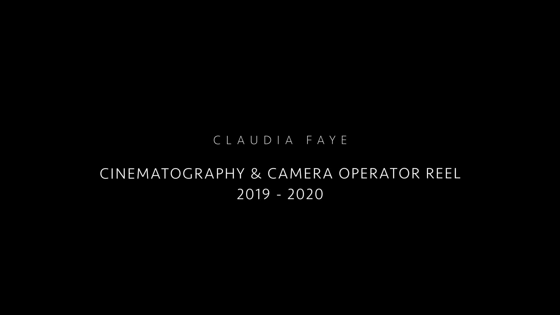 Claudia Faye 2019-2020 Showreel