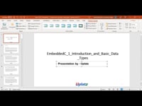 Embedded C - Introduction and Basic Data Types
