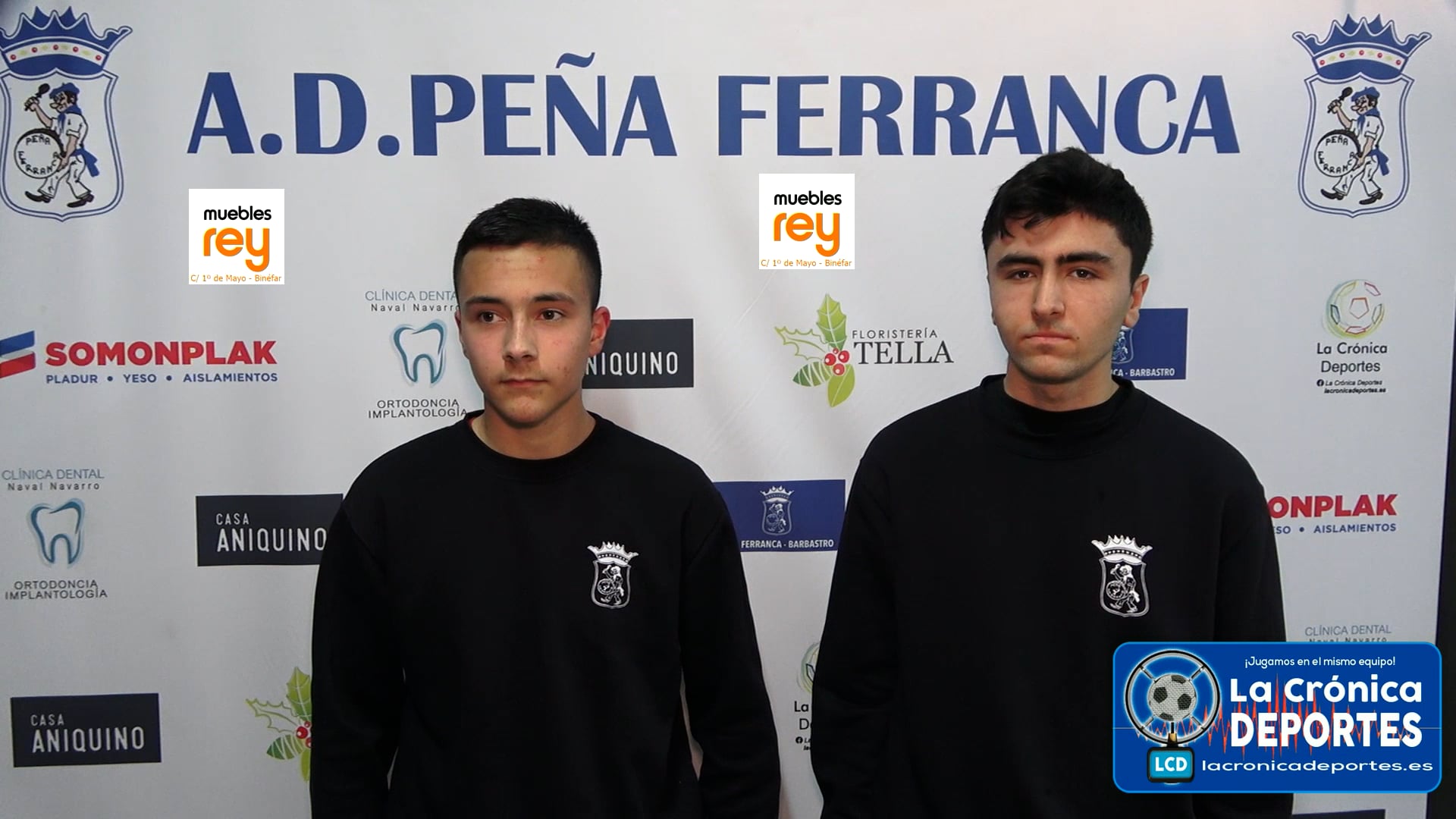HUGO FERNÁNDEZ y MARCOS NEVOT (Jugadores Ferranca)  P. Ferranca Tella 1-3 CD Sariñena / Jornada 19 / Preferente - Gr 1