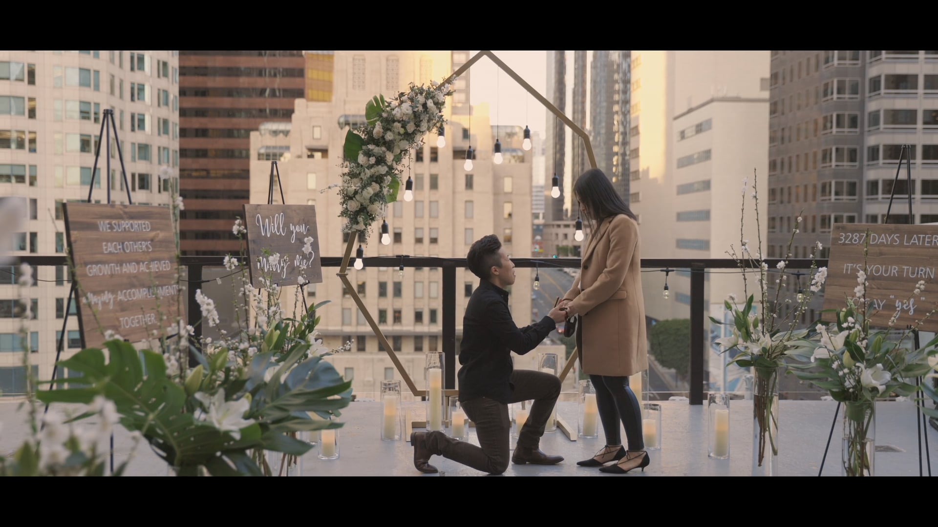 Nina proposed to Ngan,  Hilton Checkers Downtown LA