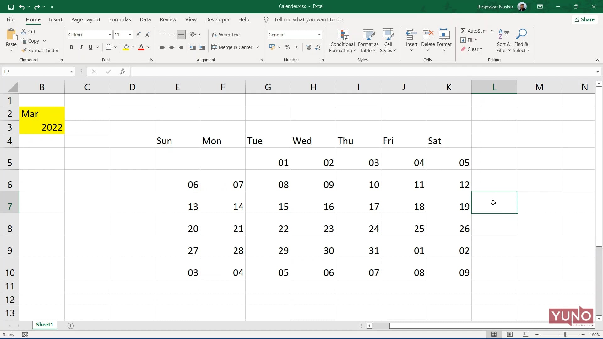 How To Create A Calendar In Excel