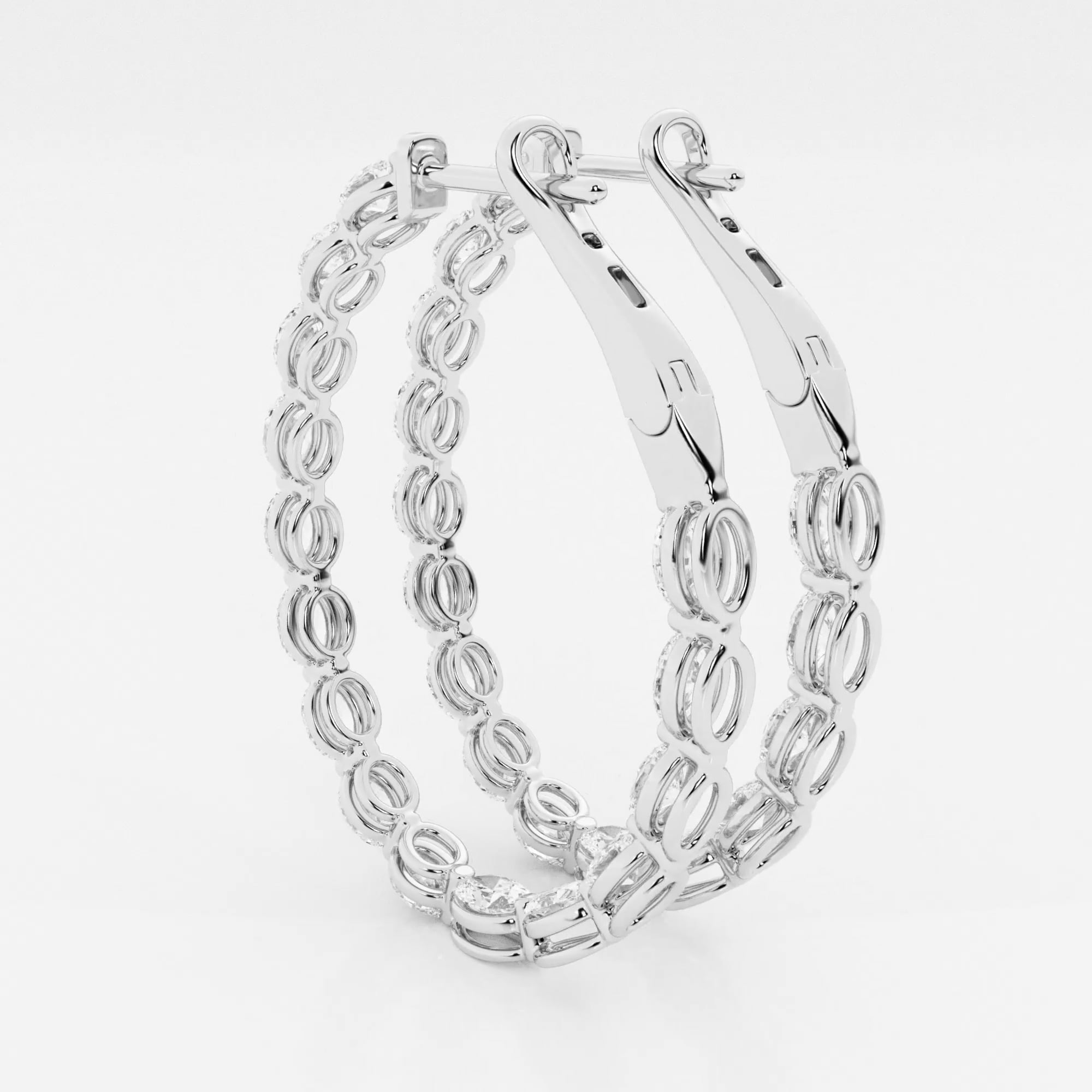 product video for 4 ctw Oval Lab Grown Diamond Inside Out Hoop Earrings