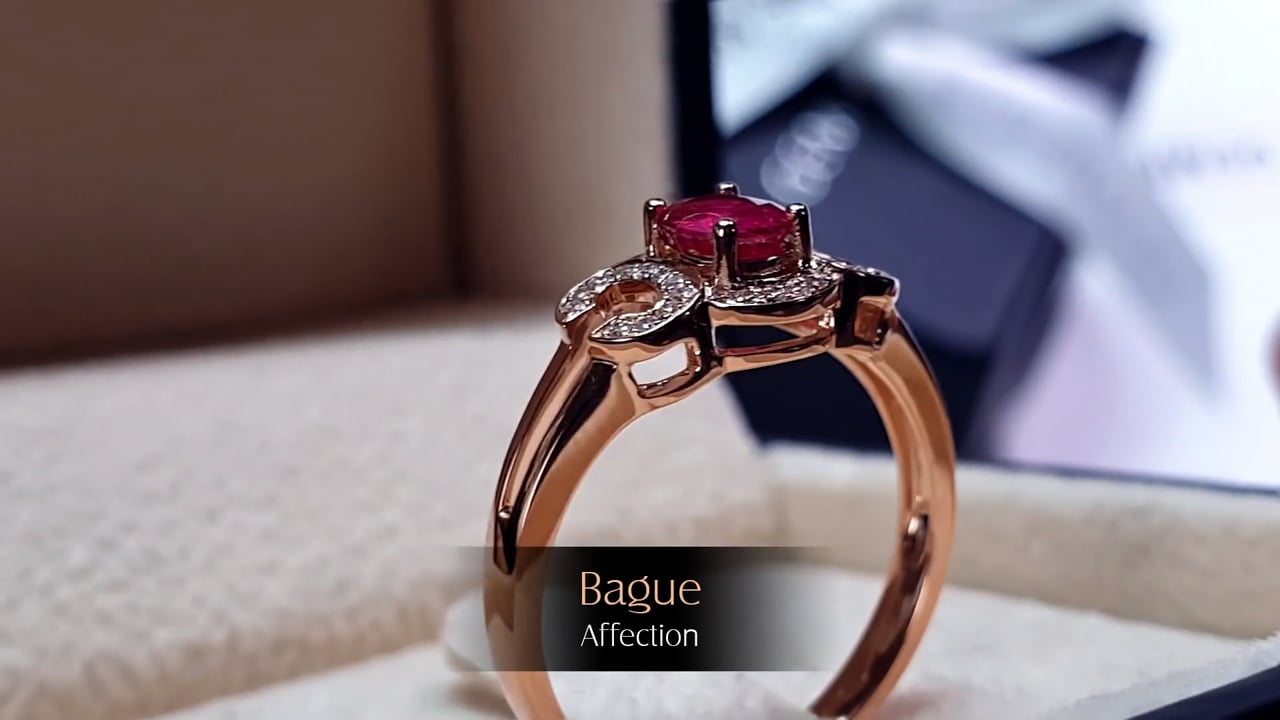 Anello Affection - Oro Rosa, Diamanti & Rubino | Gemperles