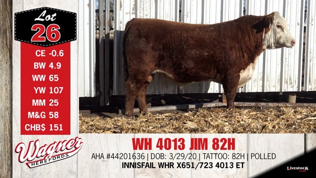 Lot #26 - WH 4013 JIM 82H