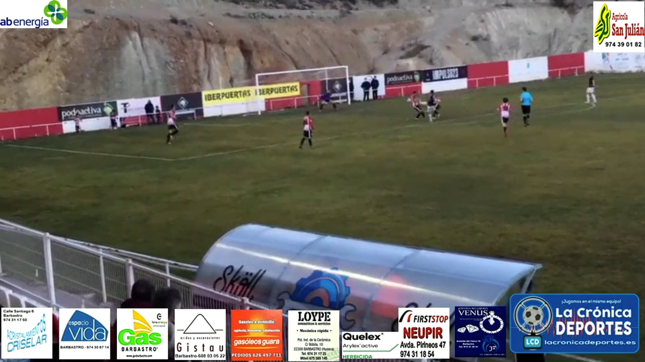 (RESUMEN y GOLES) CF Illueca 0-2 UD Barbastro / J 22 / 3ª División