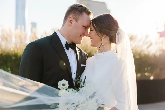 Winter Tribeca Rooftop Wedding with St. Francis Xavier Church